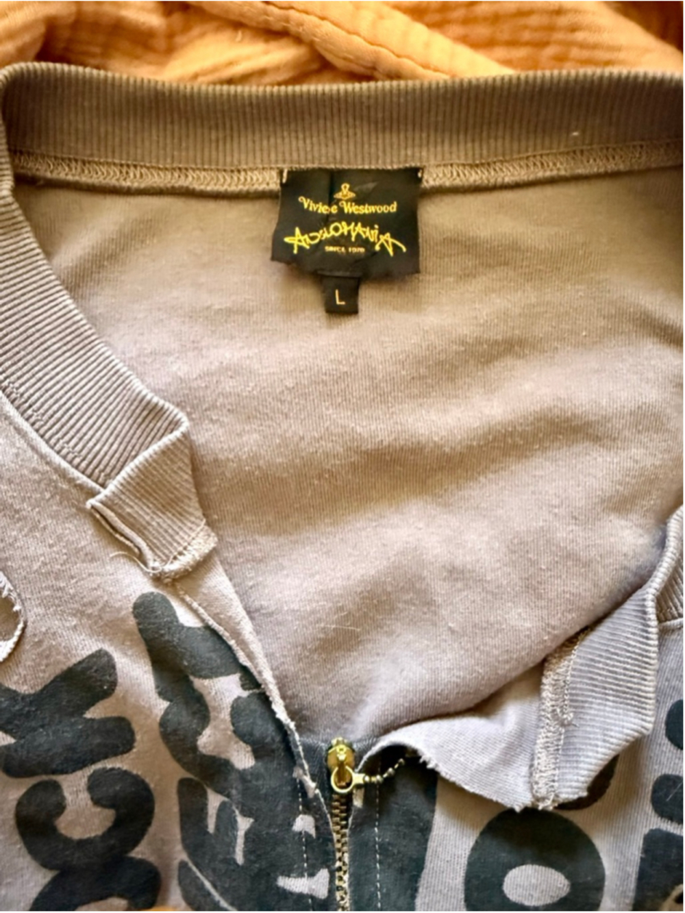 Vivienne Westwood Anglomania Distressed Zip Graphic Sweatshirt Size L Punk Rock - Picture 5 of 8
